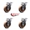 Service Caster 5 Inch High Temp Glass Filled Nylon Wheel Swivel Top Plate Caster Set SCC SCC-20S514-GFNSHT-TP3-4 - alternate 3
